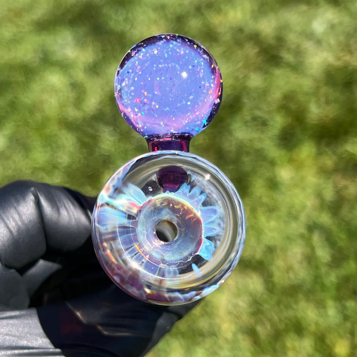 14 mm Purple Nebula Pullslide With Crushed Opal Marble Accessory Tako Glass   
