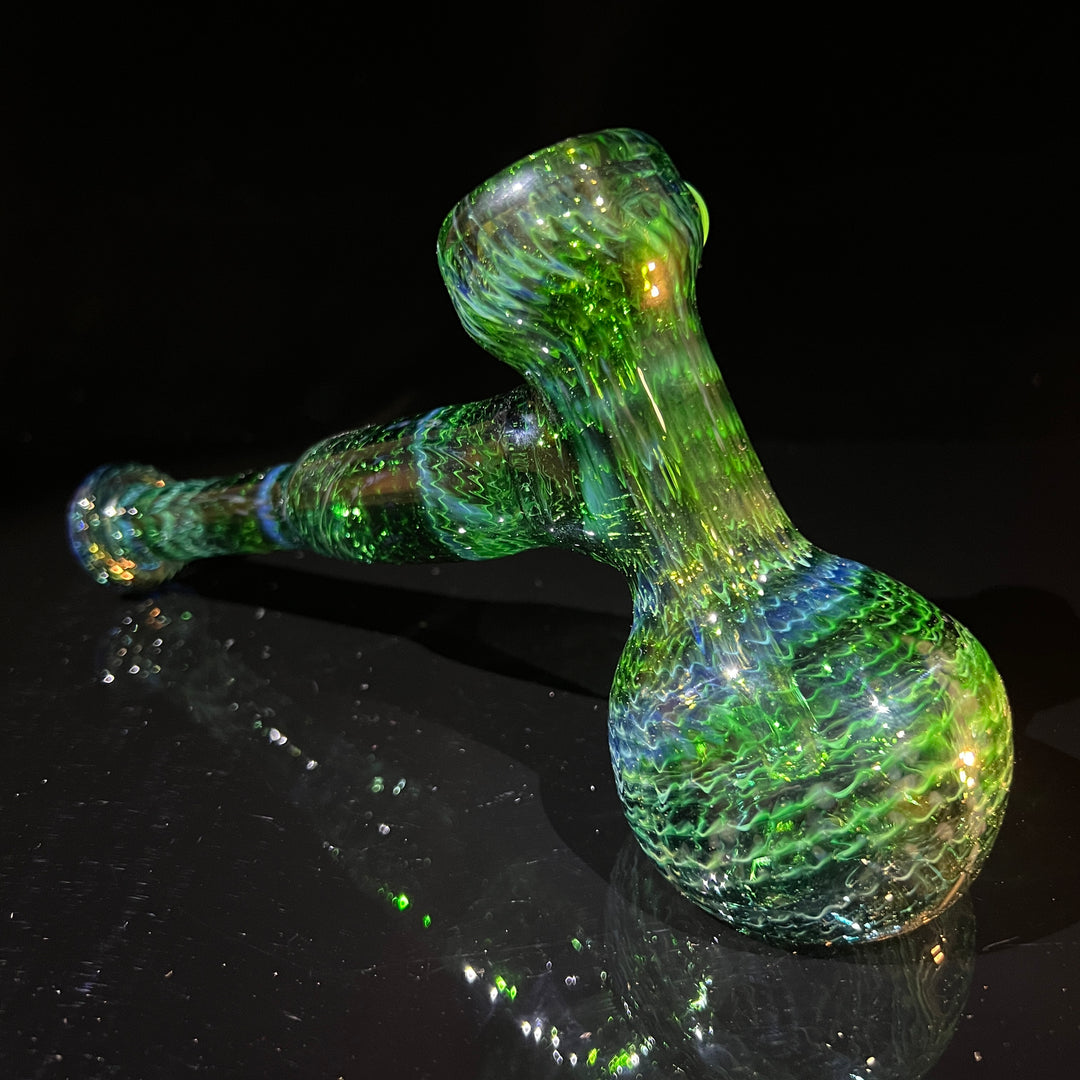 Forest Green Hammer Bubbler Glass Pipe Cose Glass   