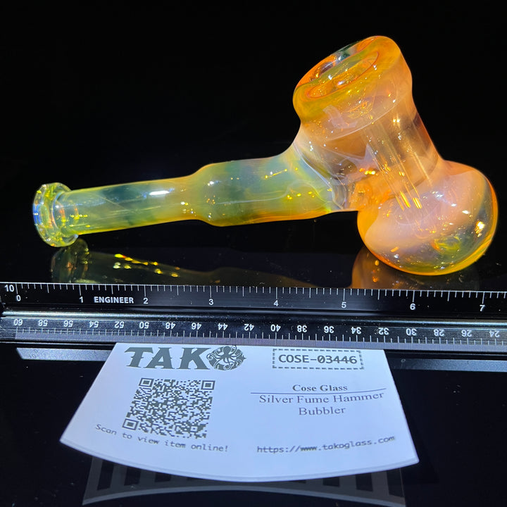 Silver Fume Hammer Bubbler Glass Pipe Cose Glass   