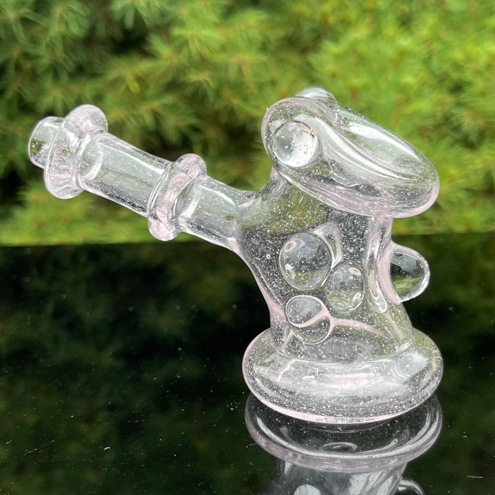 Pink Ray Opal Hand Cannon Glass Pipe JHP Glass   