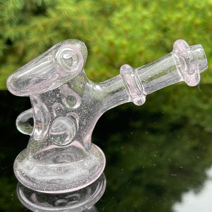 Pink Ray Opal Hand Cannon Glass Pipe JHP Glass   