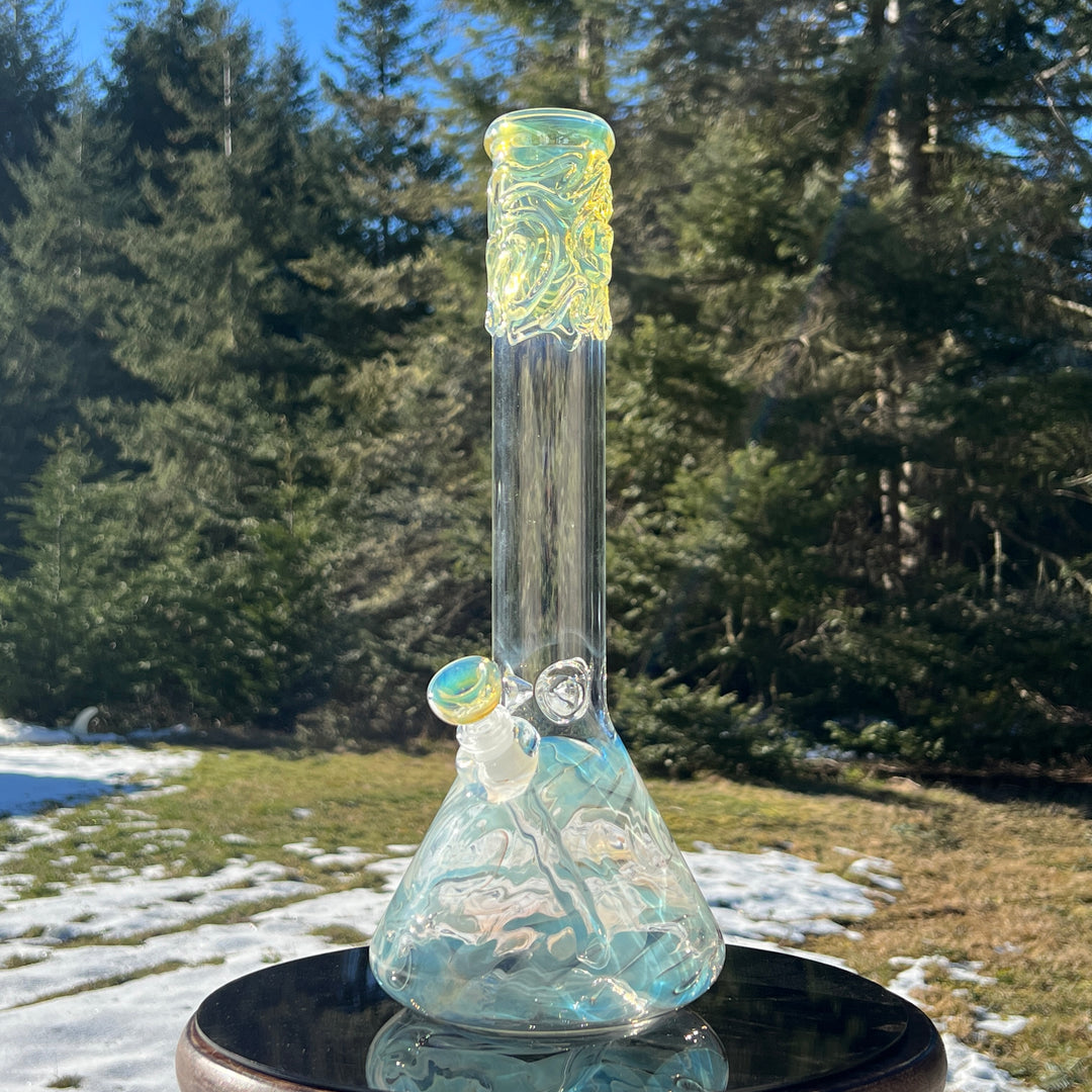 15" Fumed Swirl Beaker Bong Glass Pipe Mary Jane's Glass
