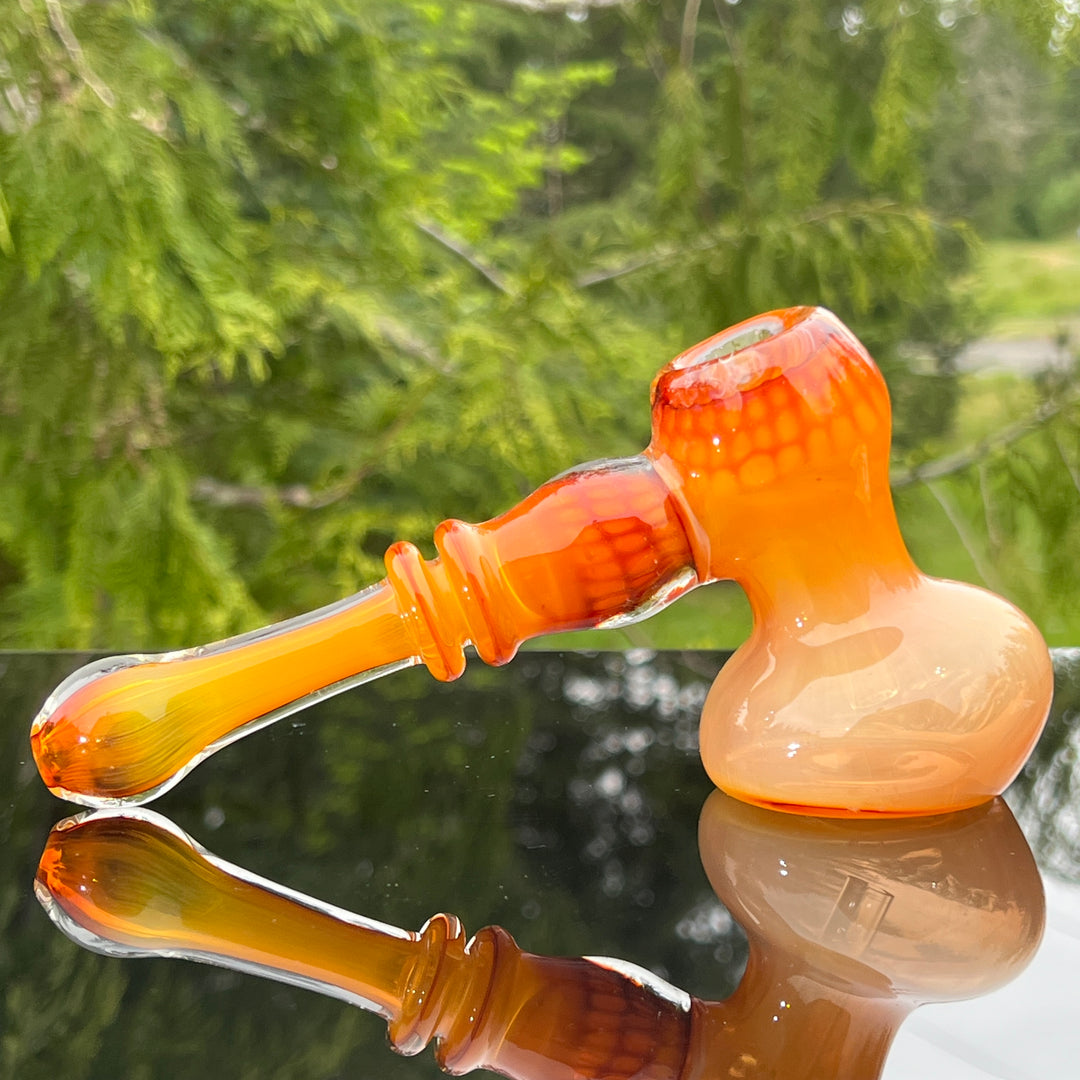 Honey Honeycomb Bubbler Glass Pipe TG