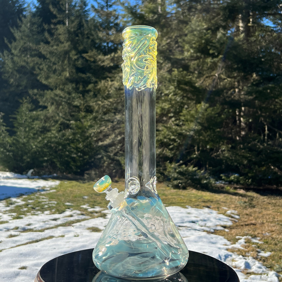 15" Fumed Swirl Beaker Bong Glass Pipe Mary Jane's Glass