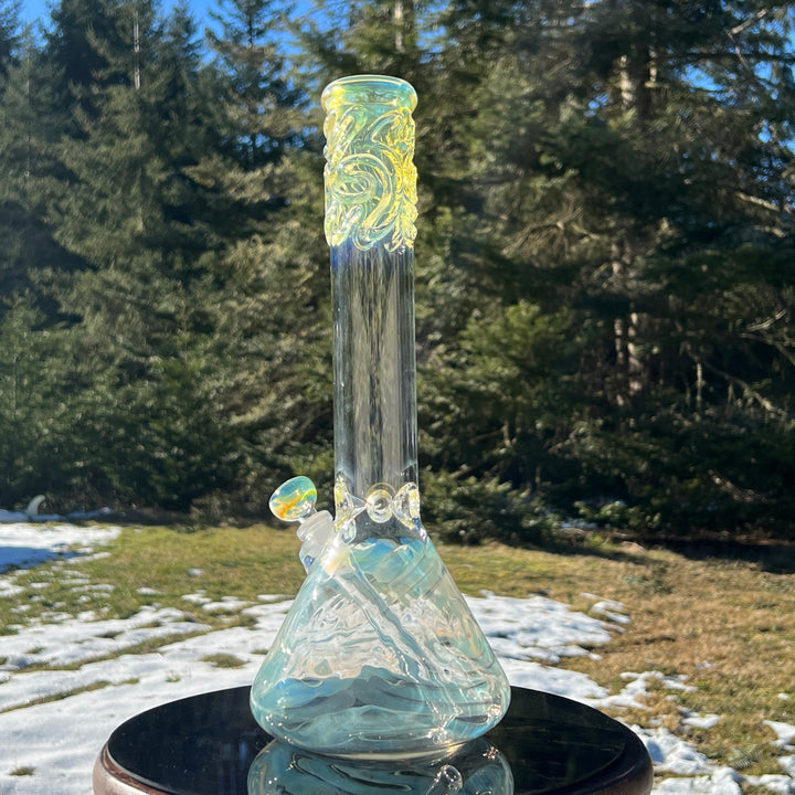 15" Fumed Swirl Beaker Bong Glass Pipe Mary Jane's Glass