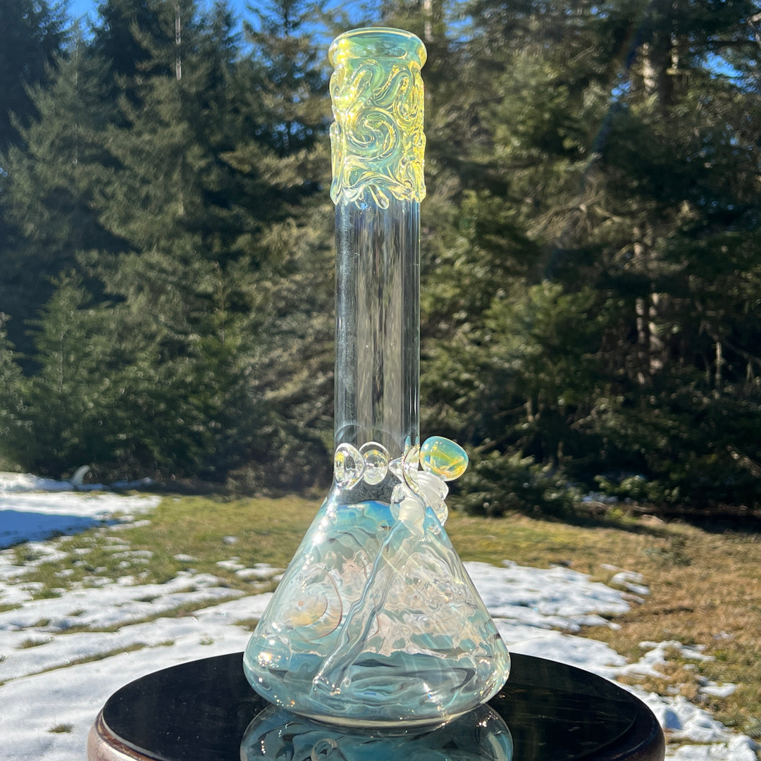 15" Fumed Swirl Beaker Bong Glass Pipe Mary Jane's Glass