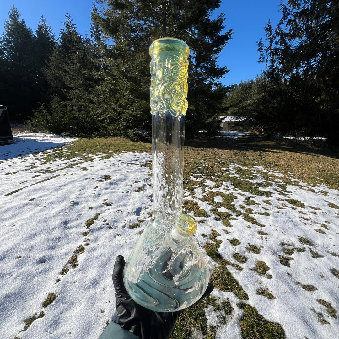 15" Fumed Swirl Beaker Bong Glass Pipe Mary Jane's Glass