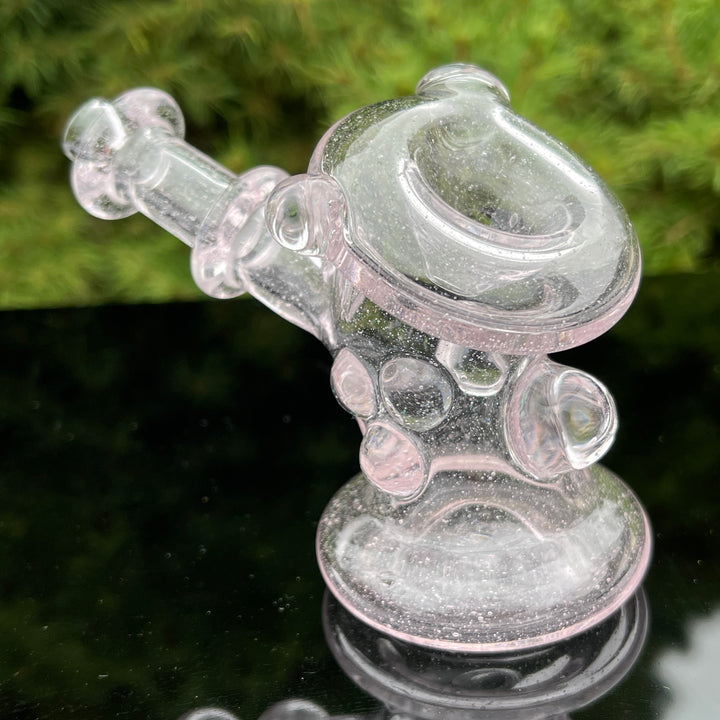 Pink Ray Opal Hand Cannon Glass Pipe JHP Glass   