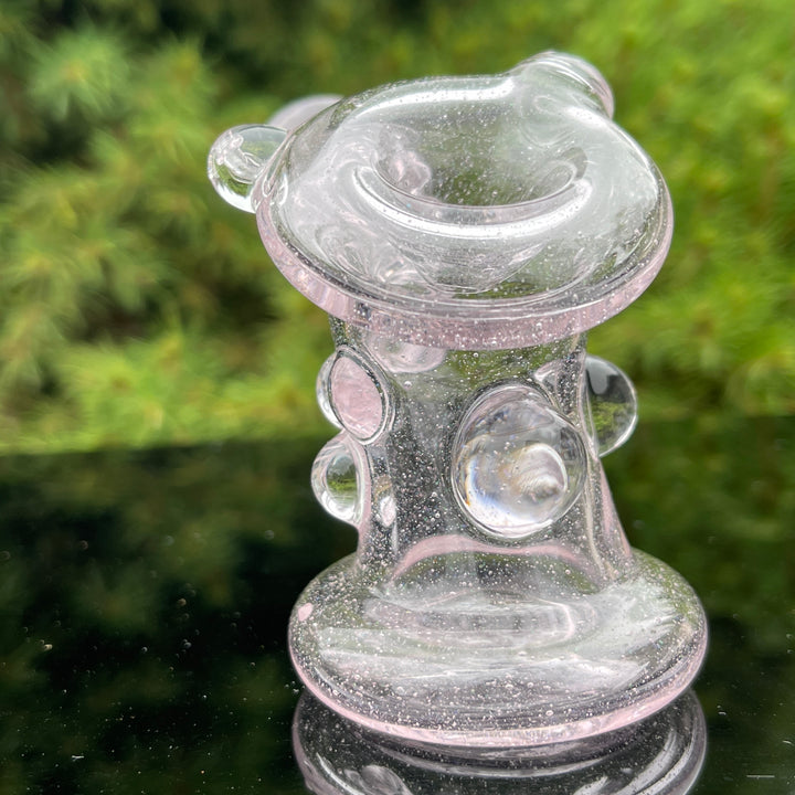 Pink Ray Opal Hand Cannon Glass Pipe JHP Glass   
