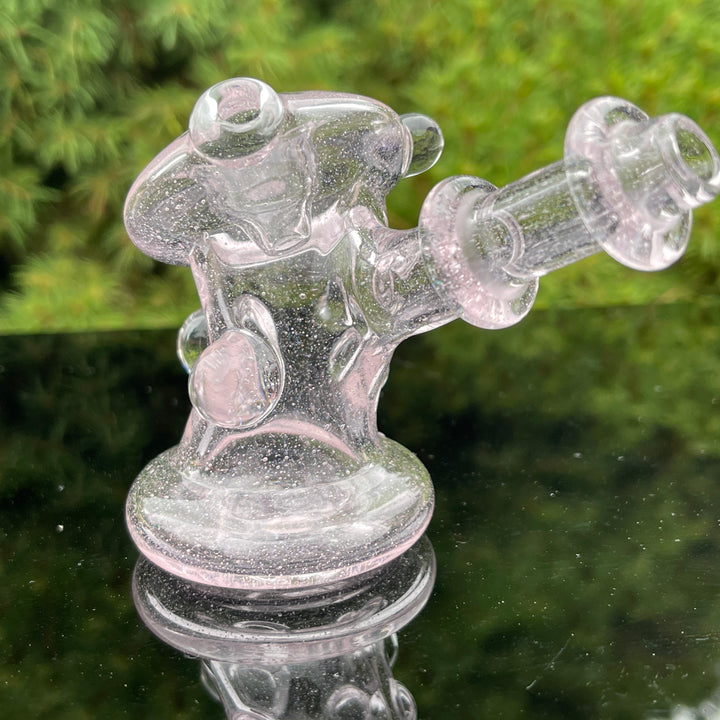 Pink Ray Opal Hand Cannon Glass Pipe JHP Glass   