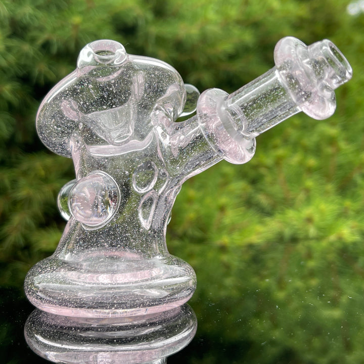 Pink Ray Opal Hand Cannon Glass Pipe JHP Glass   