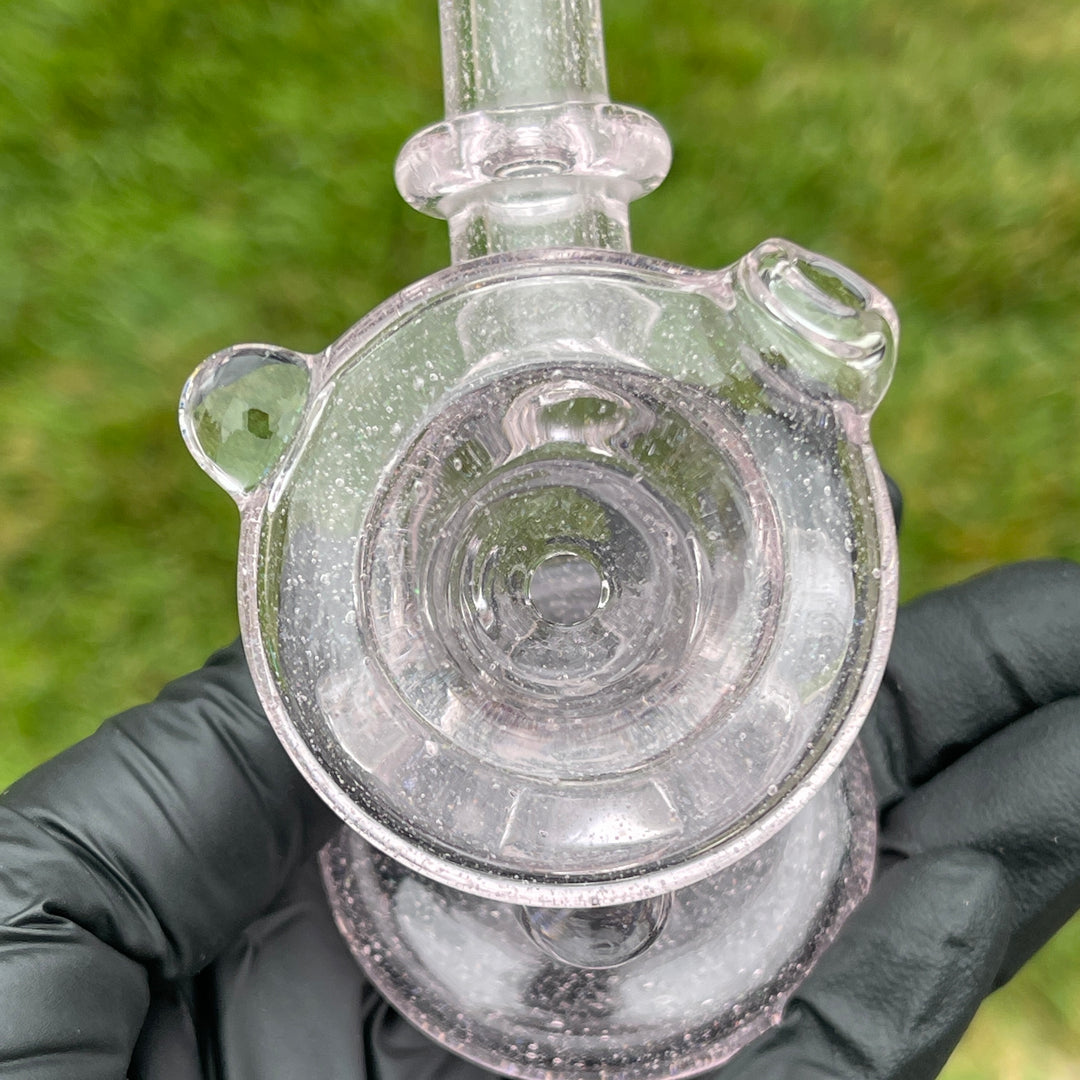Pink Ray Opal Hand Cannon Glass Pipe JHP Glass   