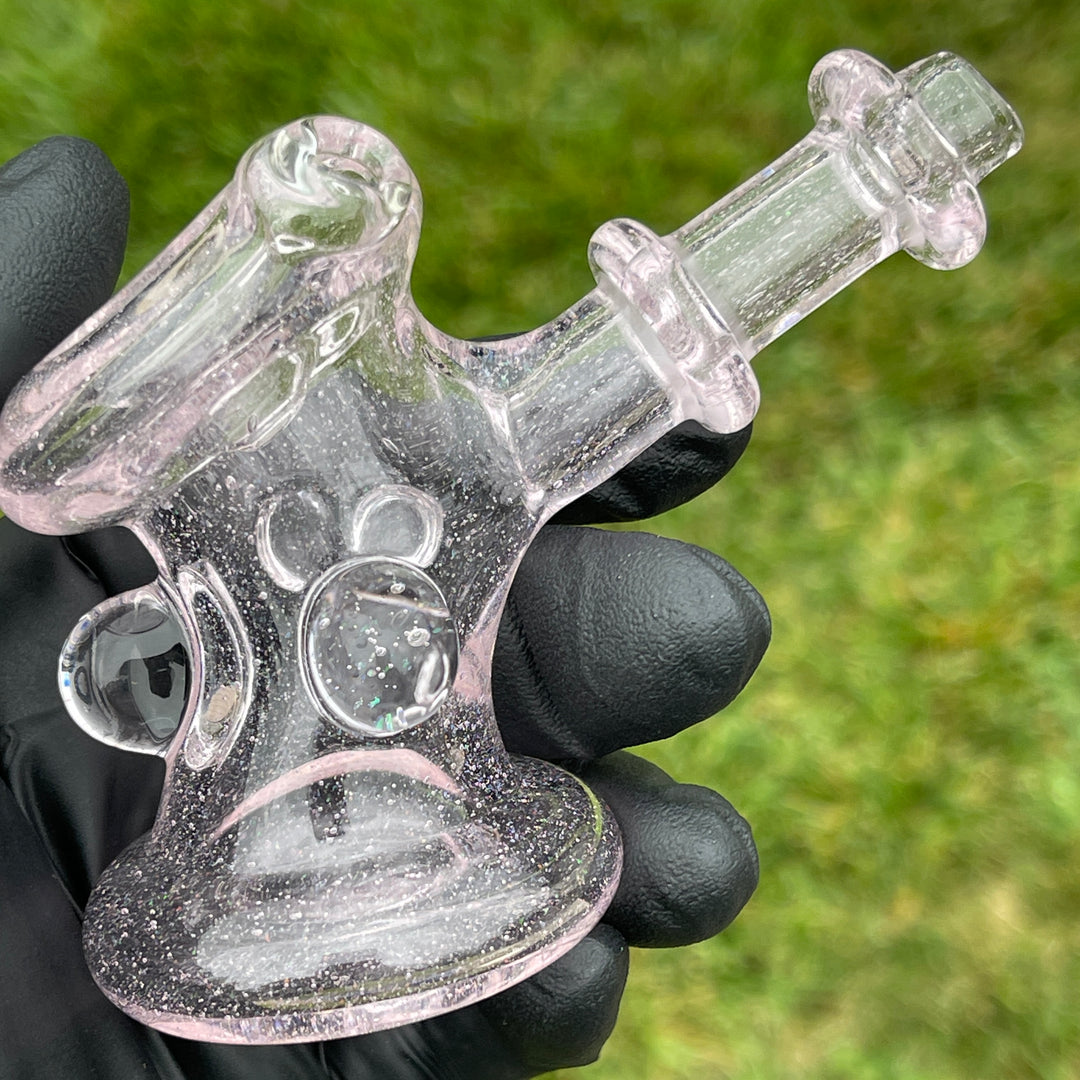 Pink Ray Opal Hand Cannon Glass Pipe JHP Glass   