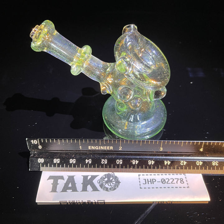 Green Ray Opal Hand Cannon Glass Pipe JHP Glass   