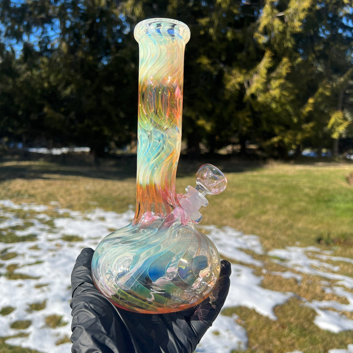 9.5" Fumed Swirl Bubble Bong Glass Pipe Mary Jane's Glass