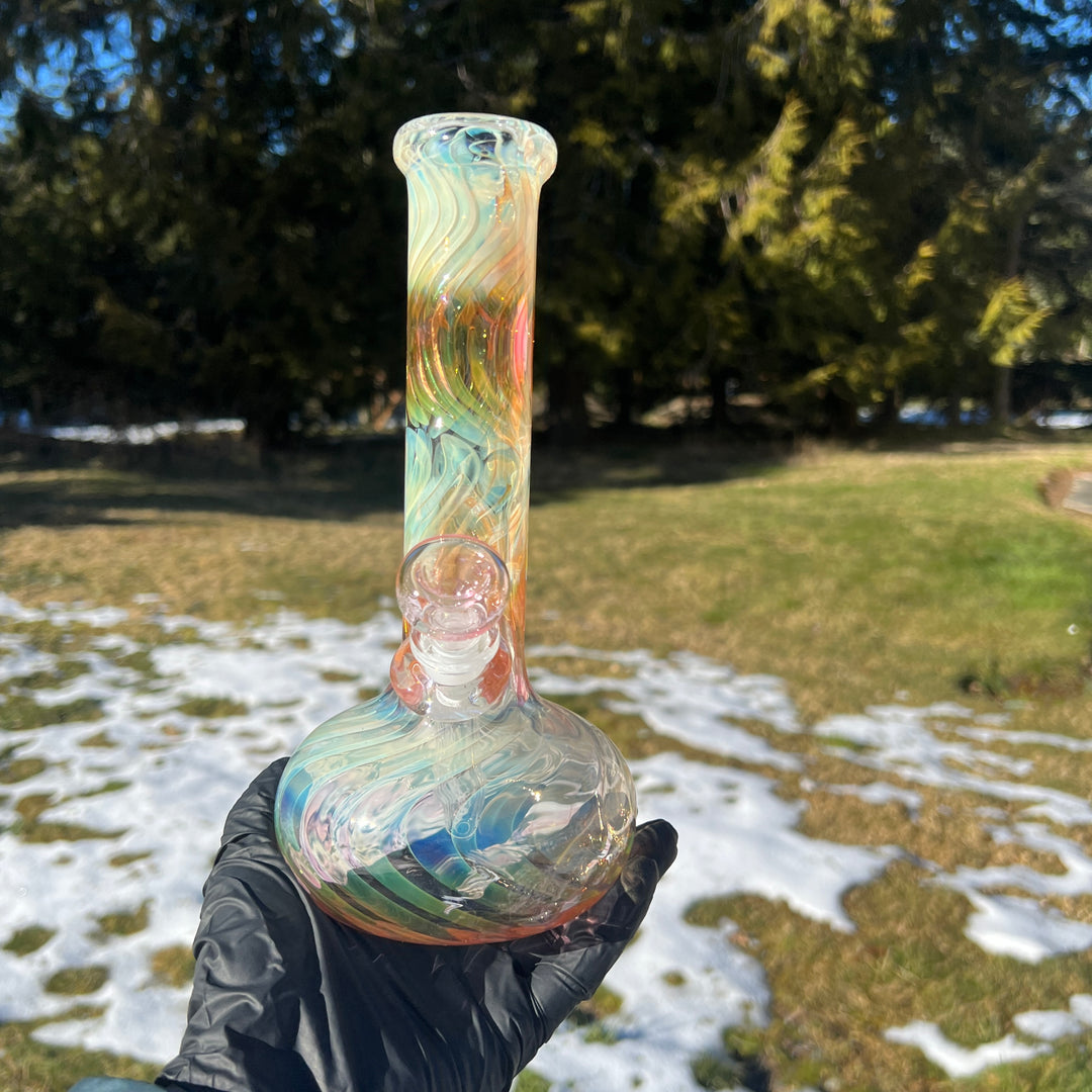 9.5" Fumed Swirl Bubble Bong Glass Pipe Mary Jane's Glass