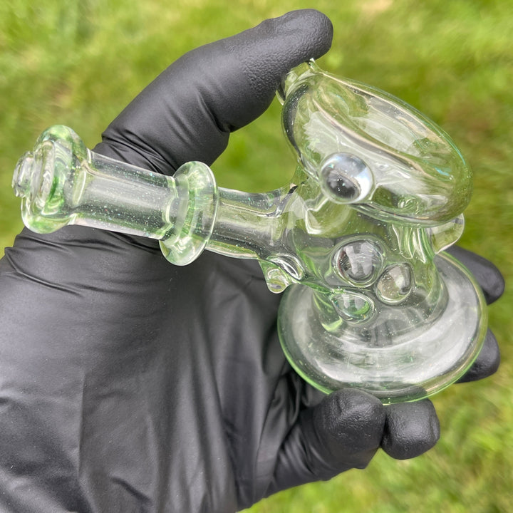 Green Ray Opal Hand Cannon Glass Pipe JHP Glass   