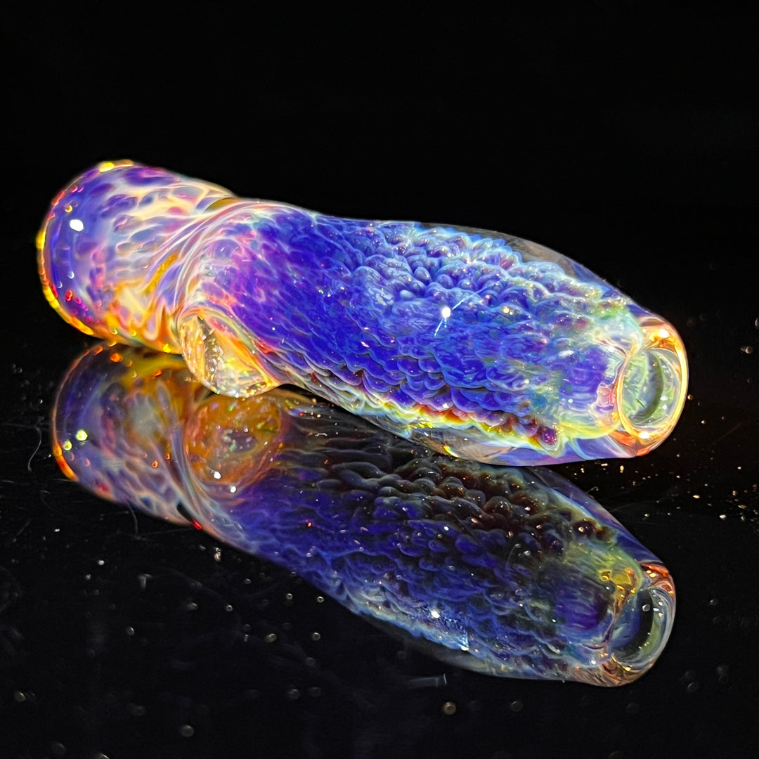 Purple Nebula Chillum with Crushed Opal Marble Glass Pipe Tako Glass   