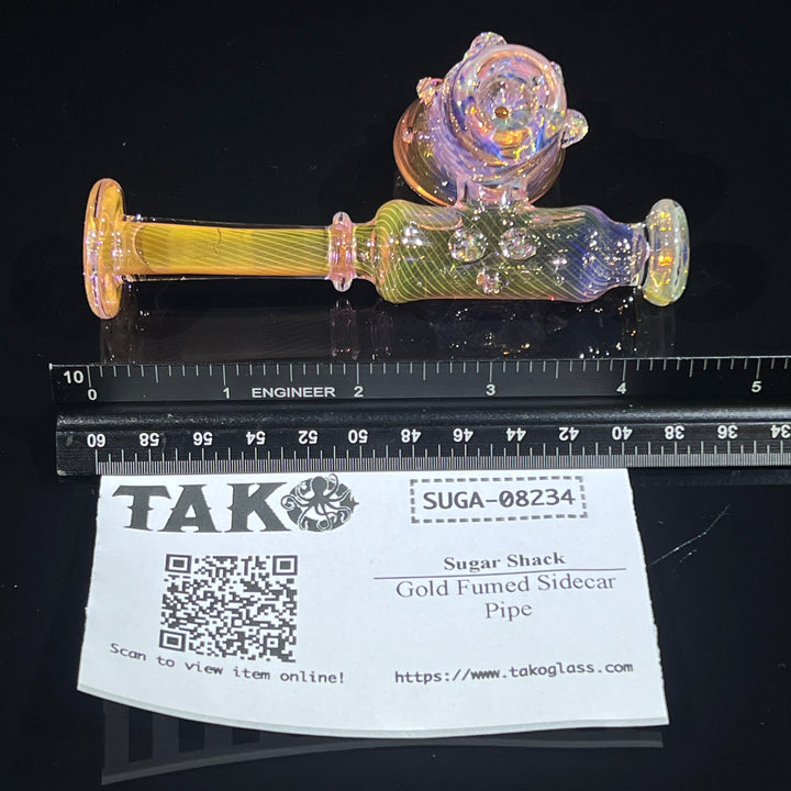 Gold Fumed Sidecar Pipe Glass Pipe Sugar Shack