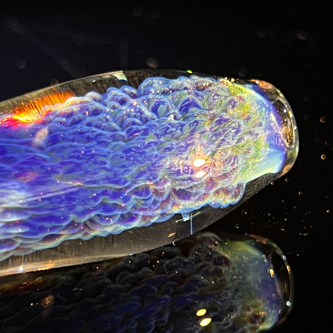 Purple Nebula Chillum with Crushed Opal Marble Glass Pipe Tako Glass   