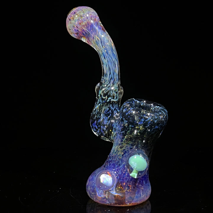 Purple Magic Mushroom Opal Sherlock Bubbler Glass Pipe Beezy Glass   