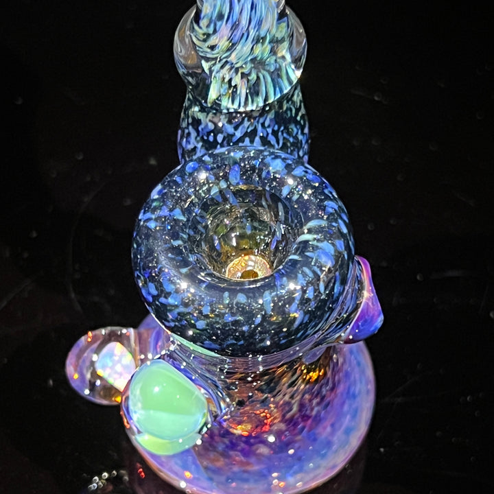 Purple Magic Mushroom Opal Sherlock Bubbler Glass Pipe Beezy Glass   
