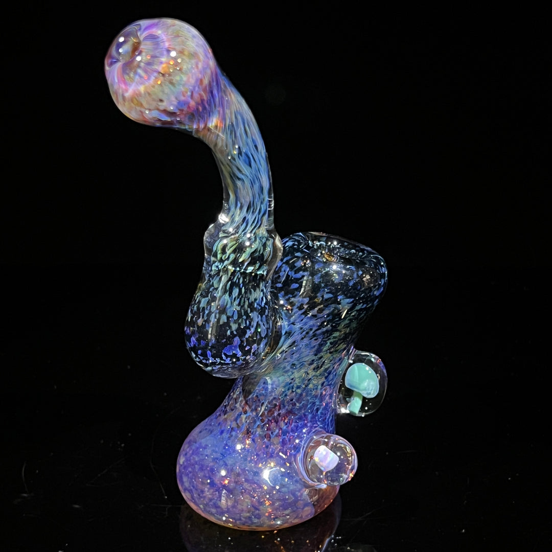 Purple Magic Mushroom Opal Sherlock Bubbler Glass Pipe Beezy Glass   