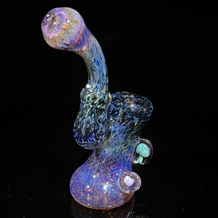 Purple Magic Mushroom Opal Sherlock Bubbler Glass Pipe Beezy Glass   