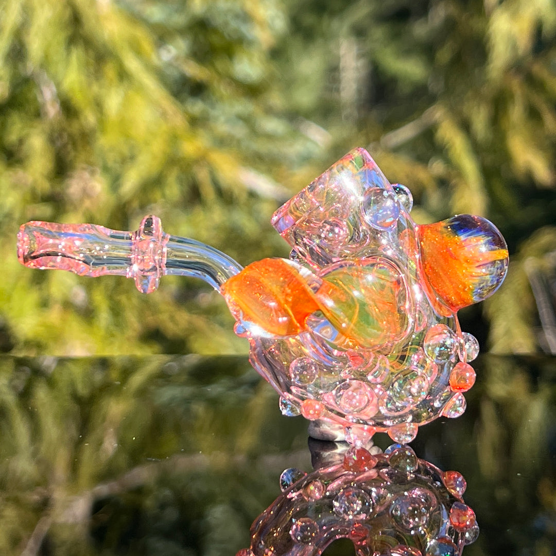 Gold Fumed Marbled Sherlock Glass Pipe Sugar Shack