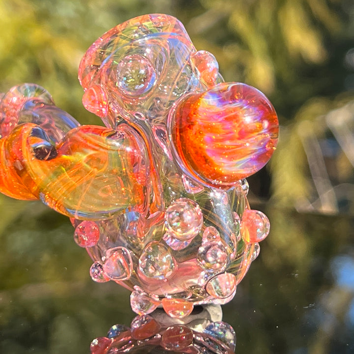 Gold Fumed Marbled Sherlock Glass Pipe Sugar Shack