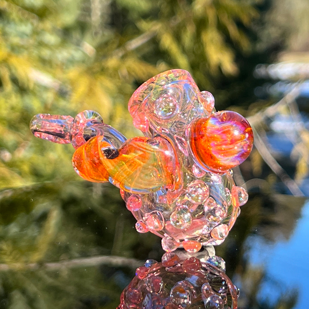 Gold Fumed Marbled Sherlock Glass Pipe Sugar Shack