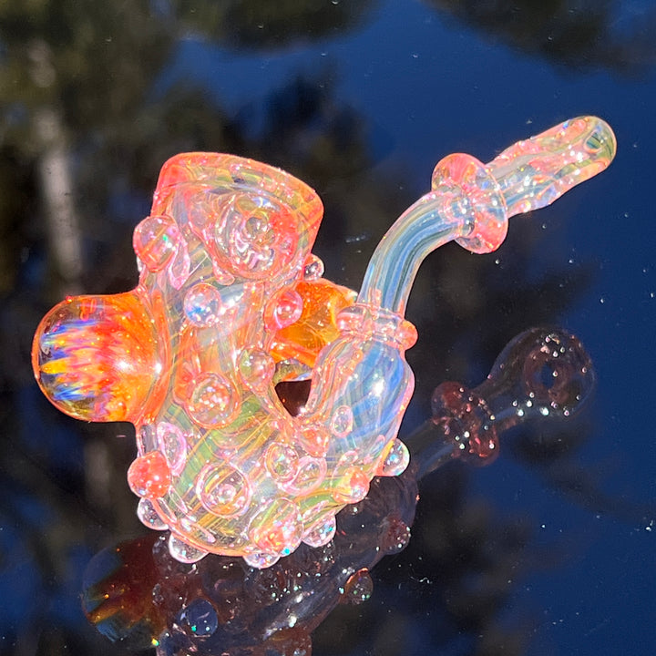Gold Fumed Marbled Sherlock Glass Pipe Sugar Shack
