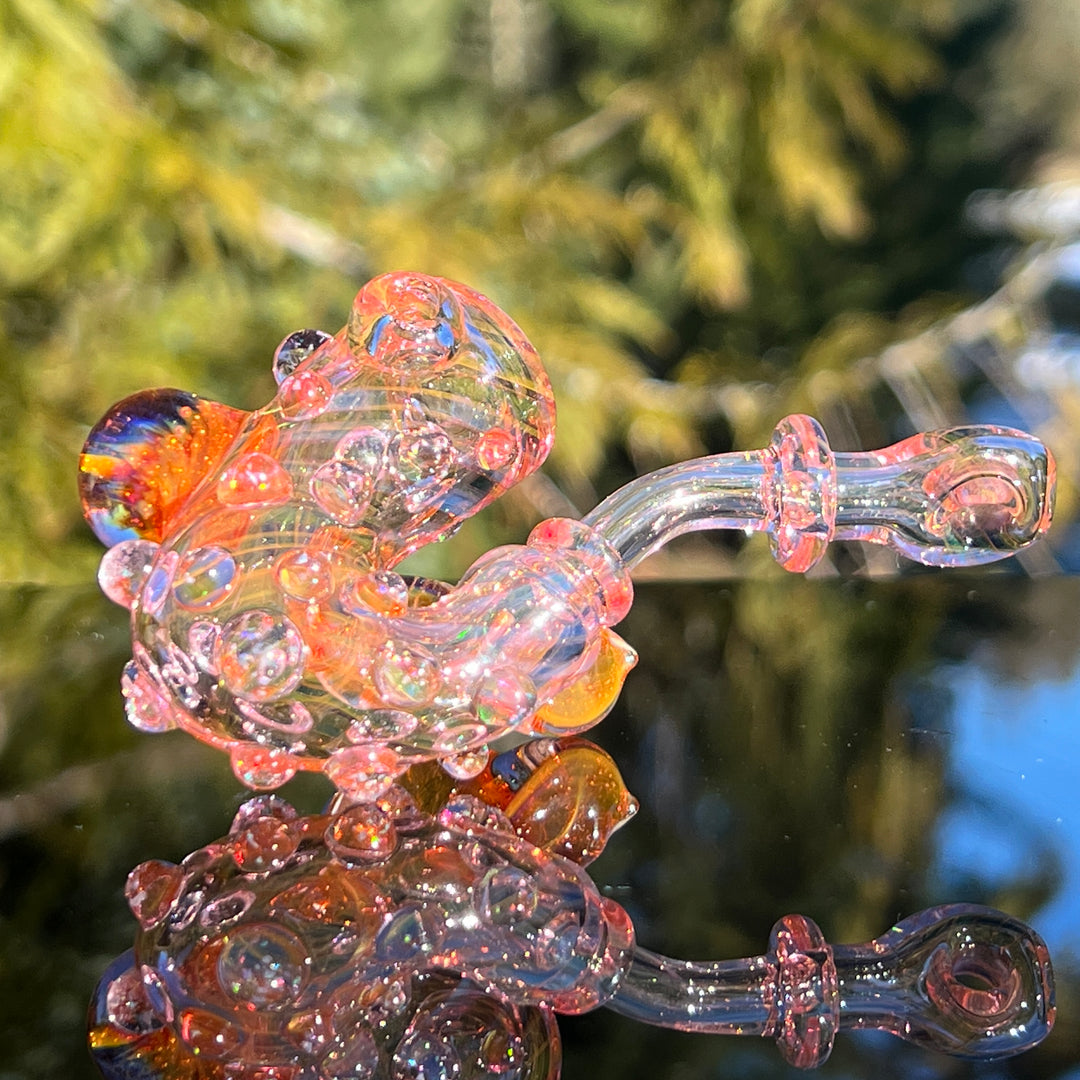 Gold Fumed Marbled Sherlock Glass Pipe Sugar Shack