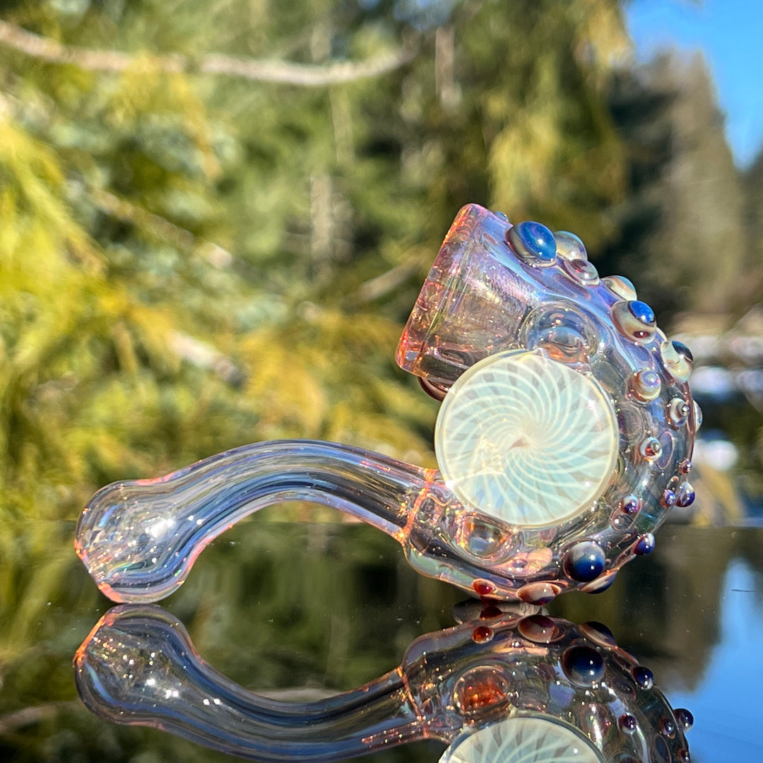 Gold Fumed Marbled Sherlock Glass Pipe Sugar Shack