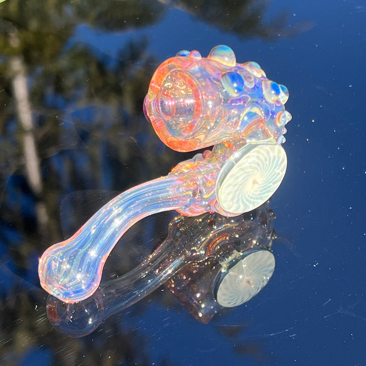 Gold Fumed Marbled Sherlock Glass Pipe Sugar Shack