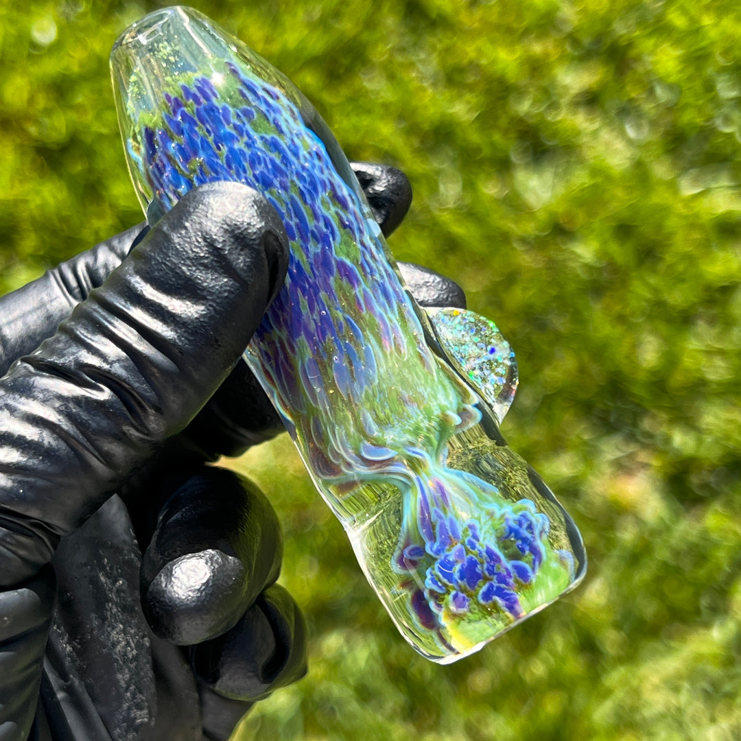 Purple Haze Crushed Opal Marble Chillum Glass Pipe Tako Glass   