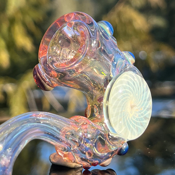 Gold Fumed Marbled Sherlock Glass Pipe Sugar Shack