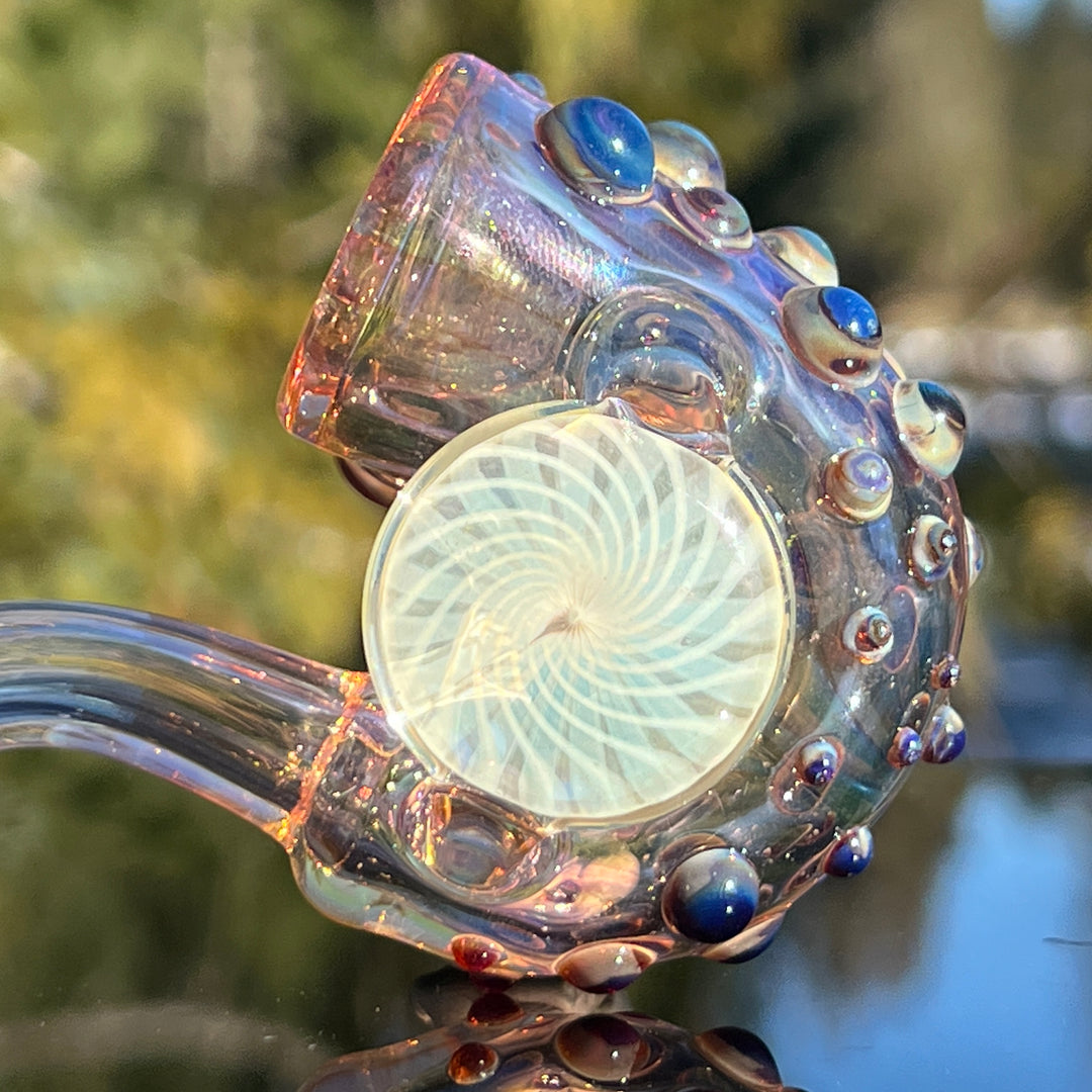 Gold Fumed Marbled Sherlock Glass Pipe Sugar Shack
