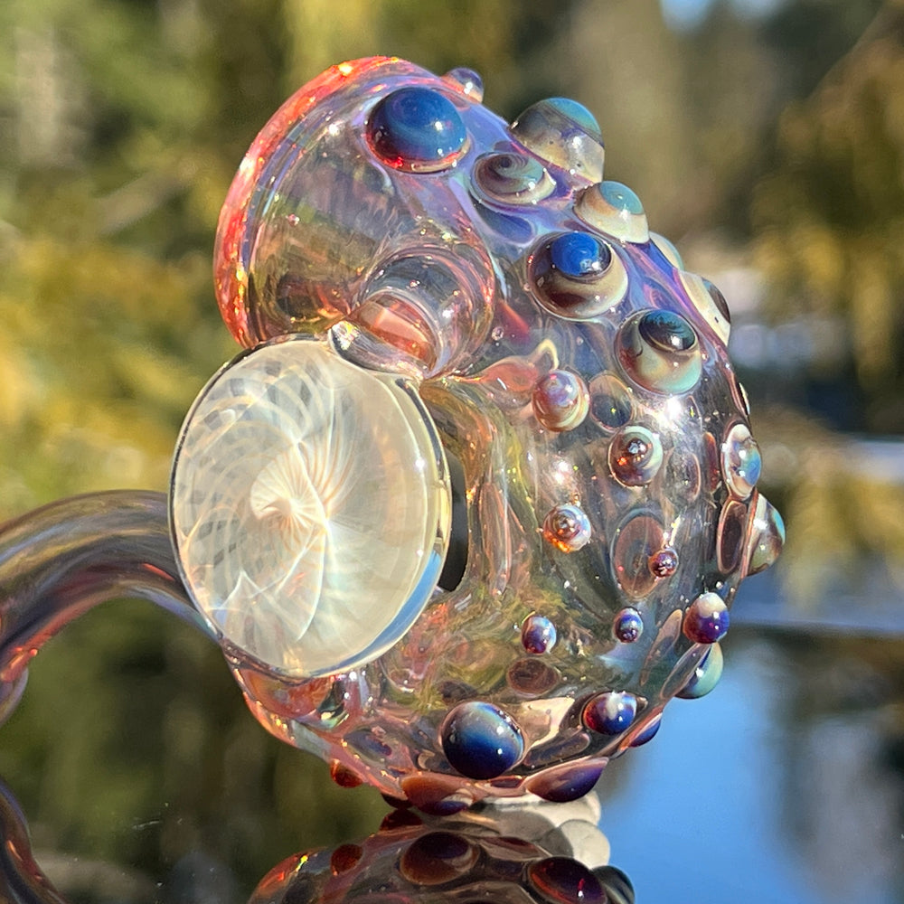 Gold Fumed Marbled Sherlock Glass Pipe Sugar Shack