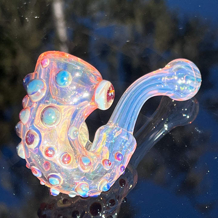 Gold Fumed Marbled Sherlock Glass Pipe Sugar Shack