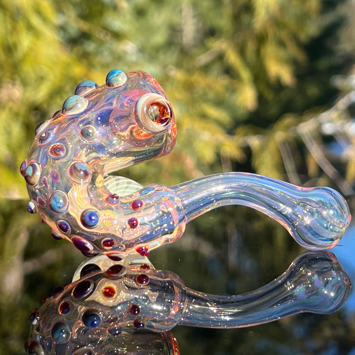 Gold Fumed Marbled Sherlock Glass Pipe Sugar Shack