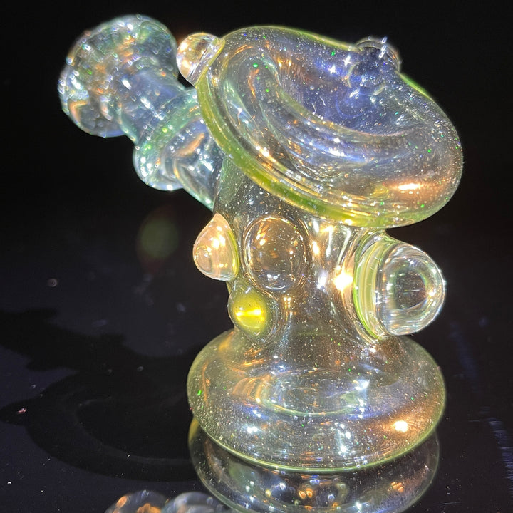 Green Ray Opal Hand Cannon Glass Pipe JHP Glass   
