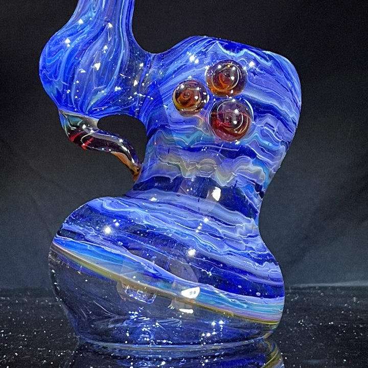 Blue Marble Bubbler Glass Pipe Sable Haze   