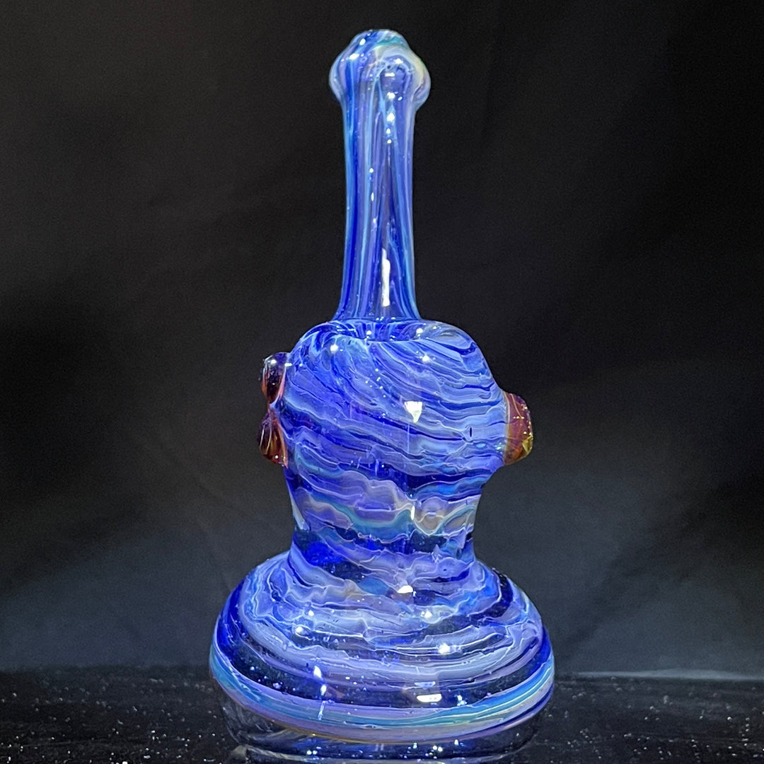 Blue Marble Bubbler Glass Pipe Sable Haze   
