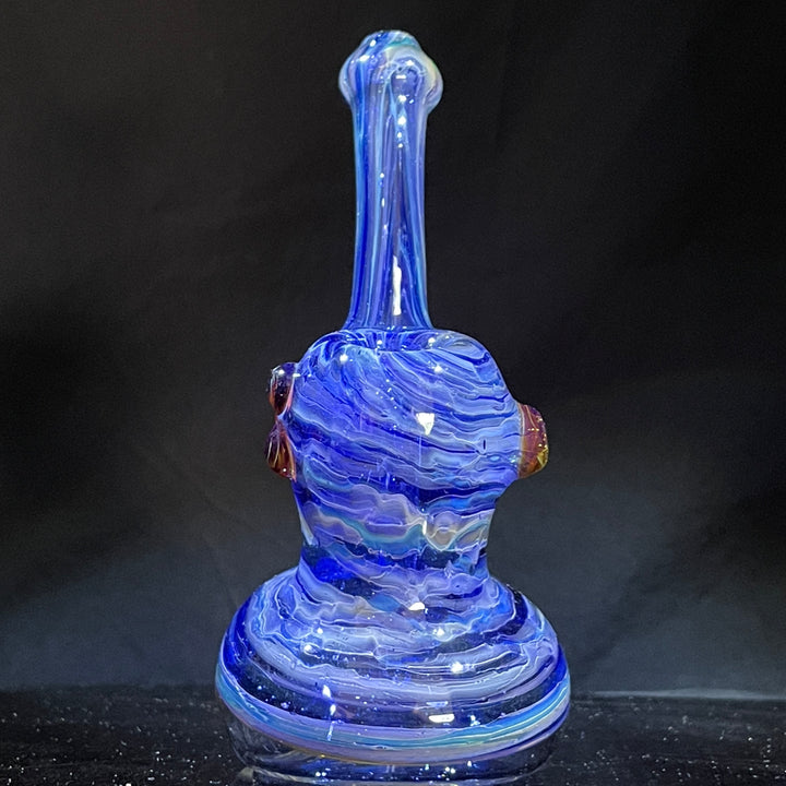 Blue Marble Bubbler Glass Pipe Sable Haze   