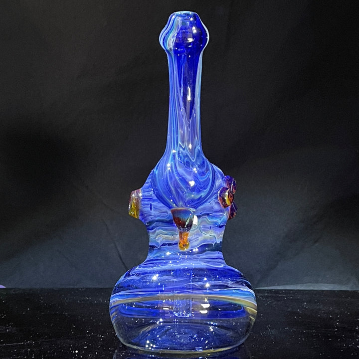 Blue Marble Bubbler Glass Pipe Sable Haze   