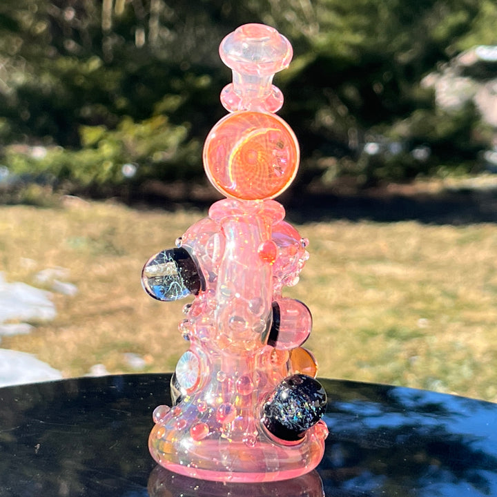 Gold Fumed Marble Sherlock Bubbler Glass Pipe Sugar Shack