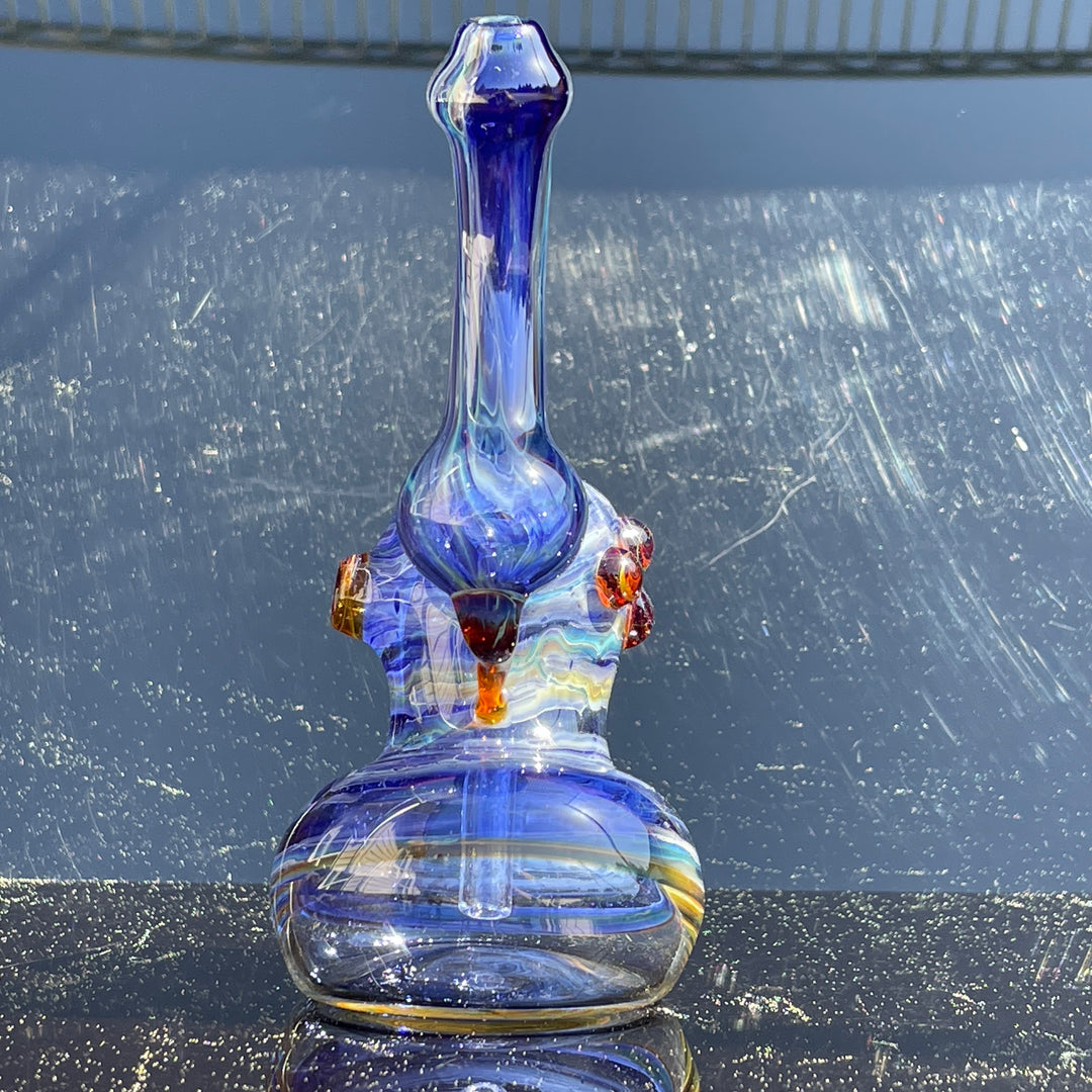 Blue Marble Bubbler Glass Pipe Sable Haze   