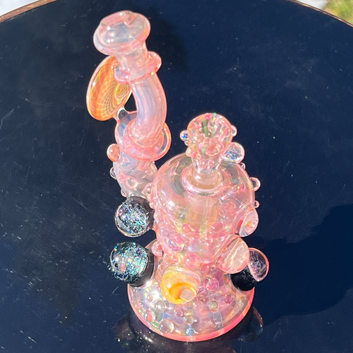 Gold Fumed Marble Sherlock Bubbler Glass Pipe Sugar Shack
