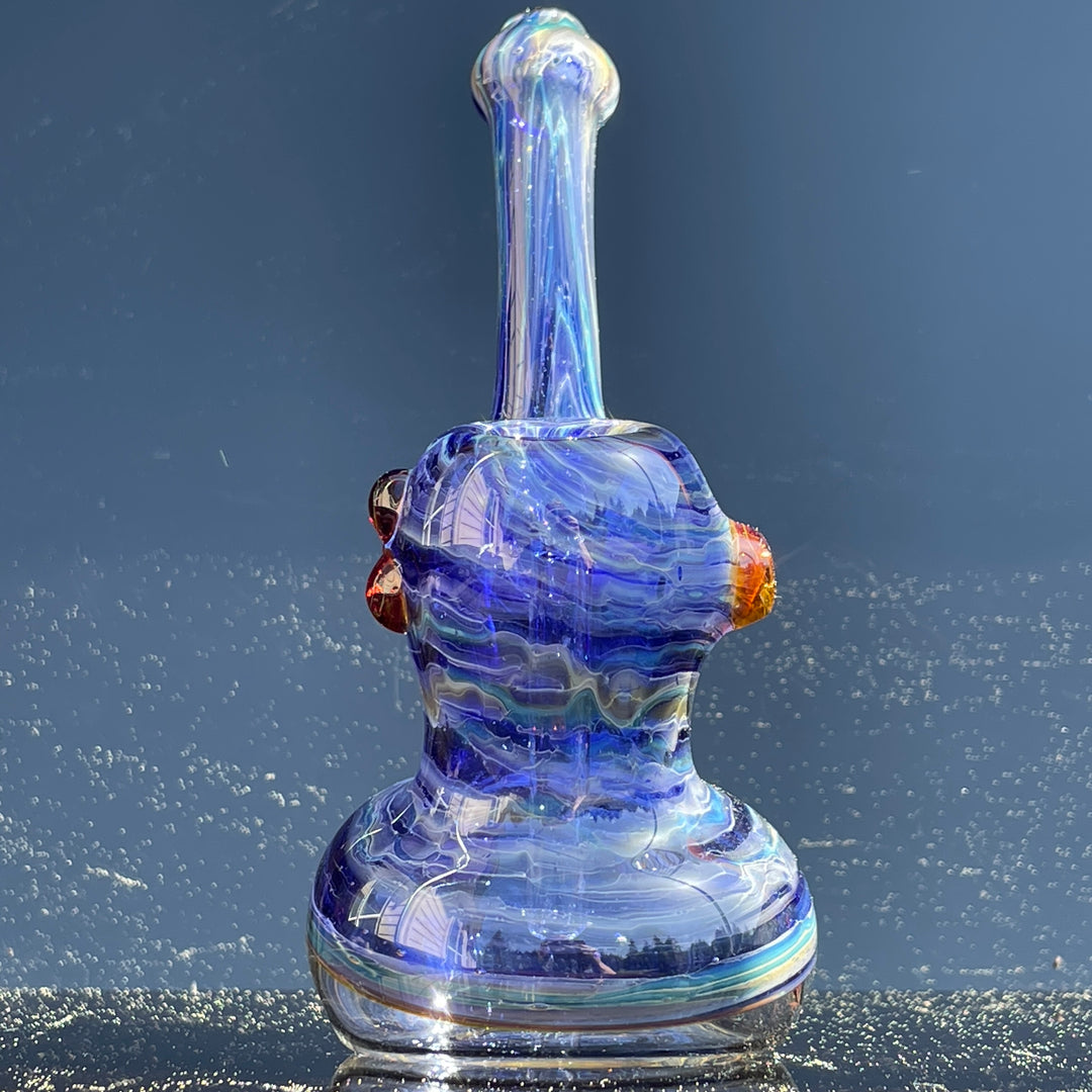 Blue Marble Bubbler Glass Pipe Sable Haze   